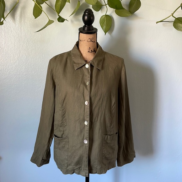 French Laundry Jackets & Coats French Laundry 0 Linen Olive Jacket